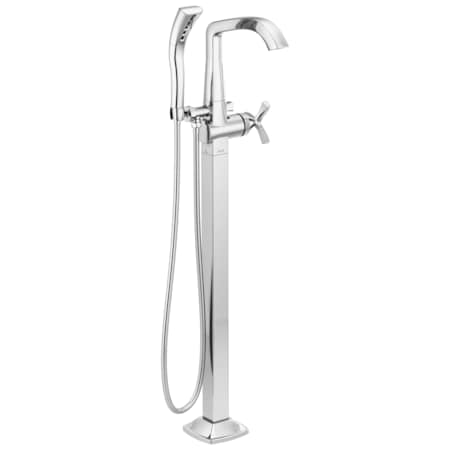 Single Hole Installation Hole Floor-Mount Tub Filler Faucet, Chrome